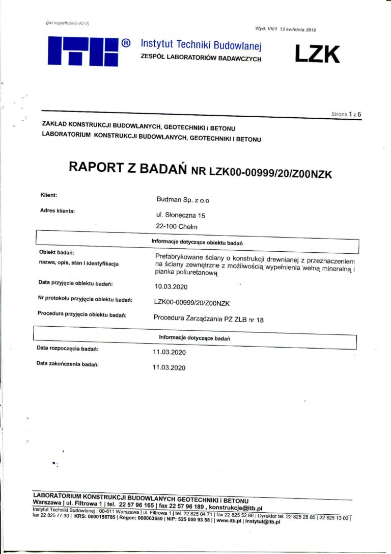 Raport ITB wytrzyalosc na sciskanie pianawelna page 0001